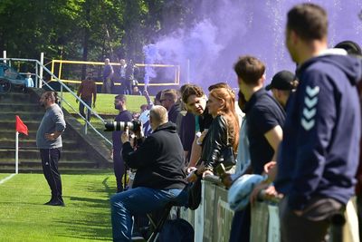 Zaunfahne der Fans vom Reinmüller im Stadion